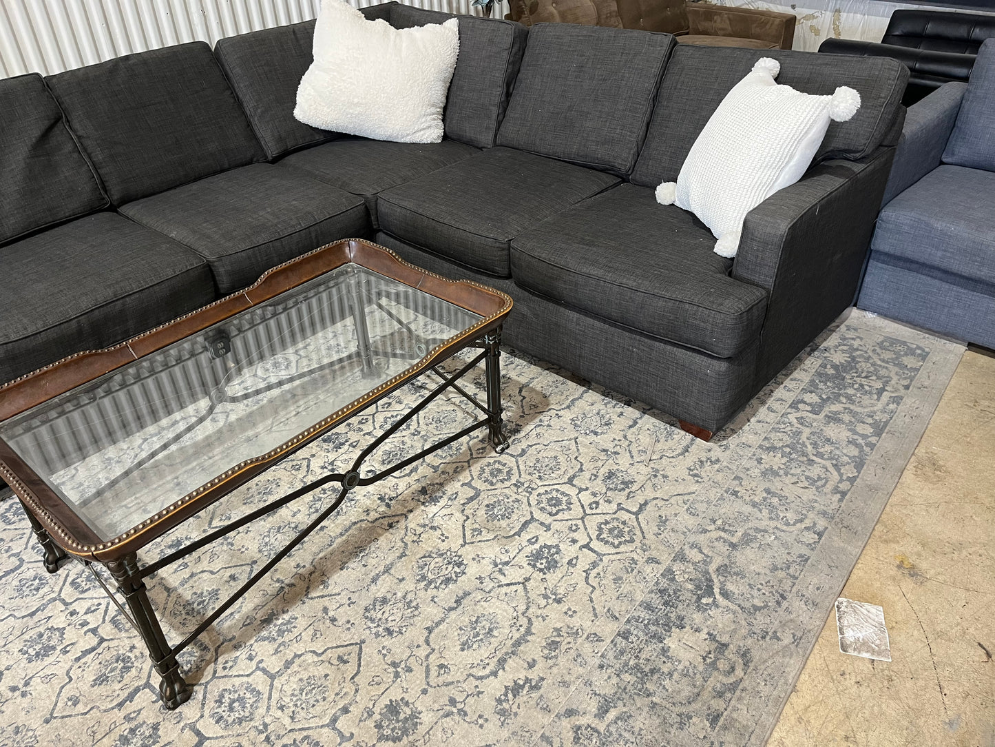 Corner Sectional Sofa Couch - 4pcs - Ottoman/Chaise - Walter E. Smithe Brand
