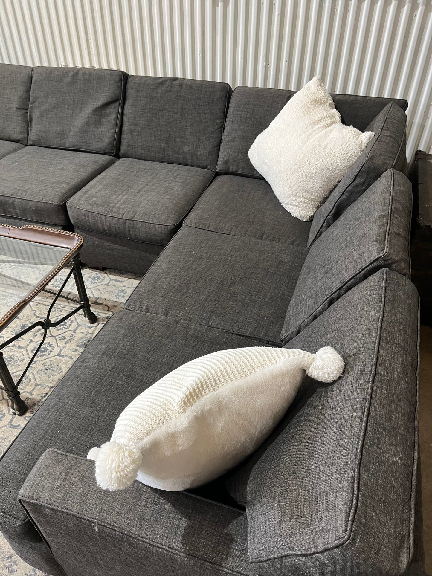 Corner Sectional Sofa Couch - 4pcs - Ottoman/Chaise - Walter E. Smithe Brand
