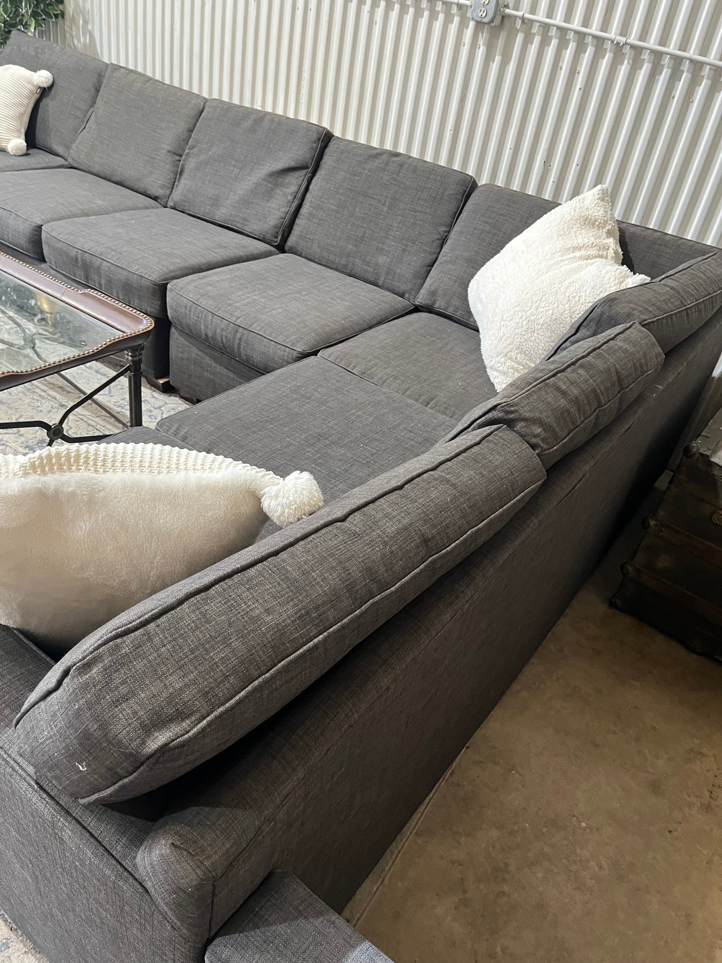 Corner Sectional Sofa Couch - 4pcs - Ottoman/Chaise - Walter E. Smithe Brand
