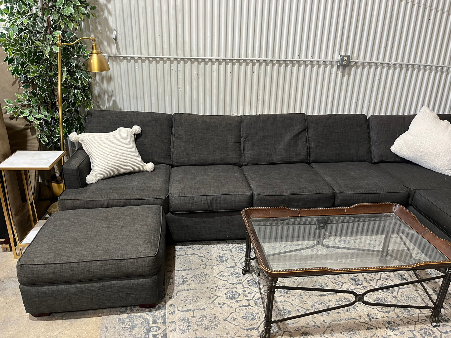 Corner Sectional Sofa Couch - 4pcs - Ottoman/Chaise - Walter E. Smithe Brand