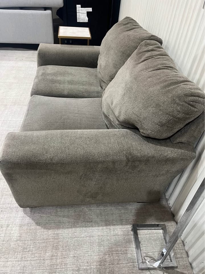 Deep Seat Grey Apartment Sized Sofa Love Seat