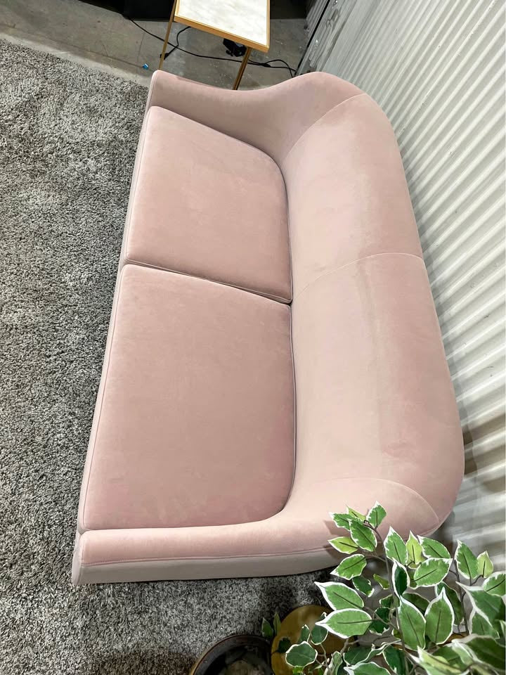 Brand New Pink Velvet Sofa Loveseat