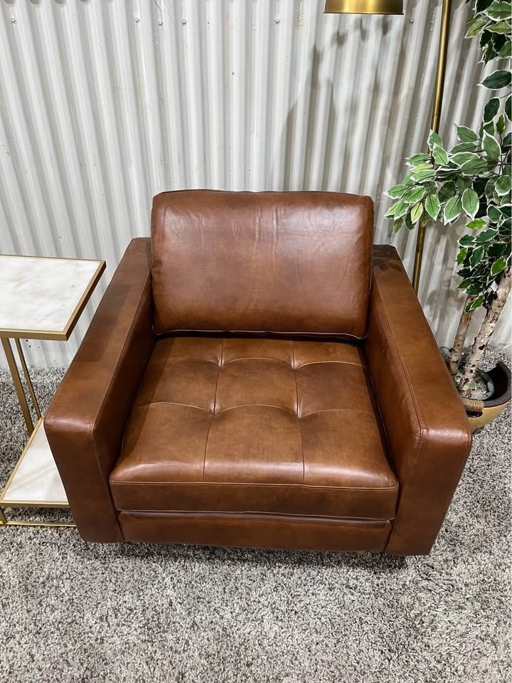 Brand New Cognac Hewitt Occasional Chair