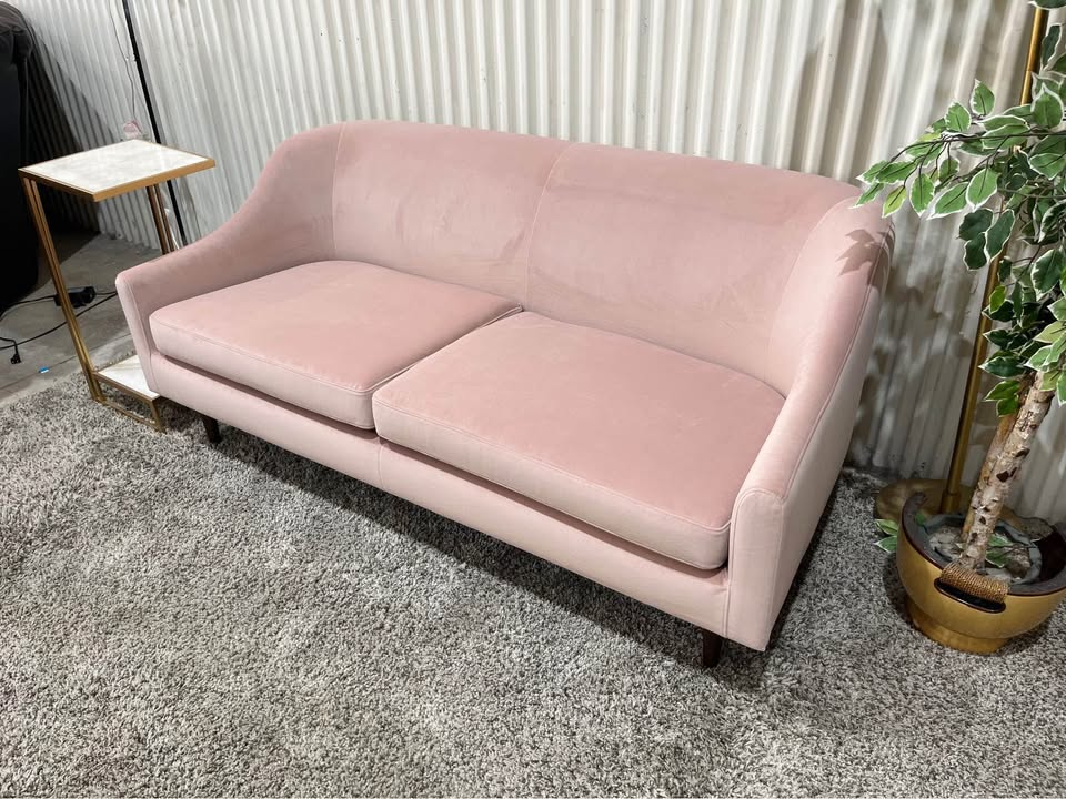 Brand New Pink Velvet Sofa Loveseat