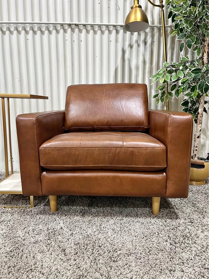 Brand New Cognac Hewitt Occasional Chair