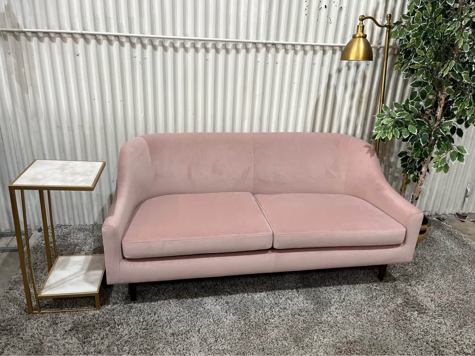 Brand New Pink Velvet Sofa Loveseat