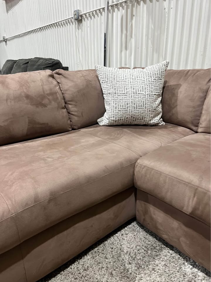 Brown Microfiber Sectional Sofa