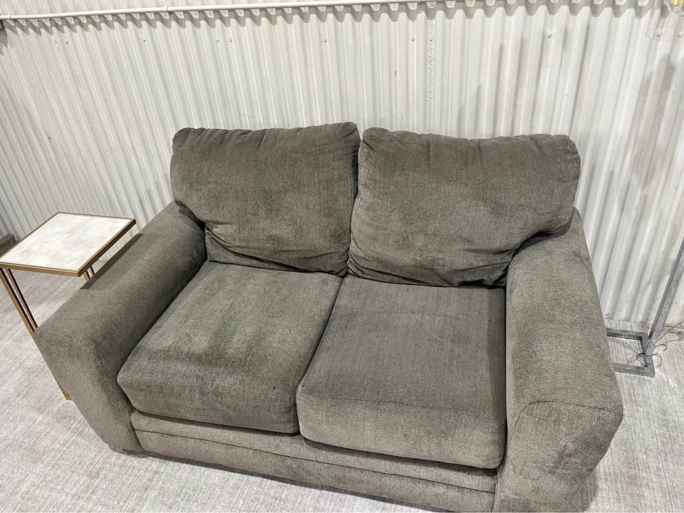 Deep Seat Grey Apartment Sized Sofa Love Seat