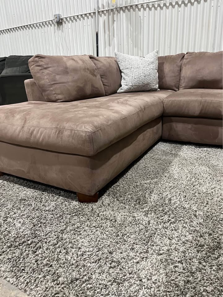 Brown Microfiber Sectional Sofa