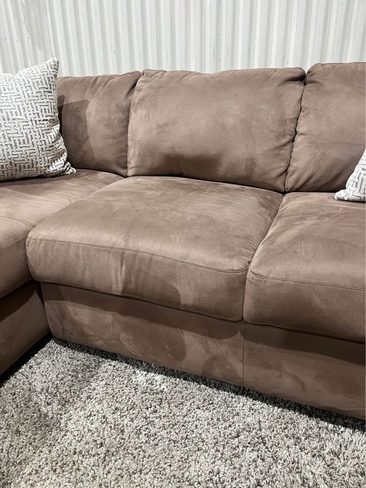 Brown Microfiber Sectional Sofa