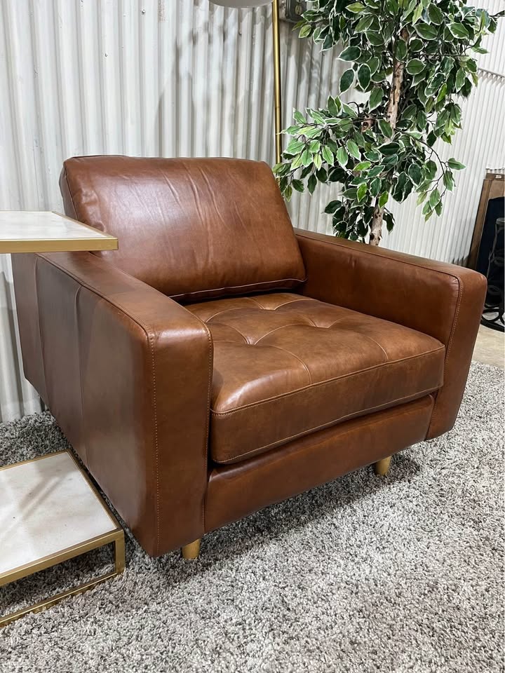 Brand New Cognac Hewitt Occasional Chair