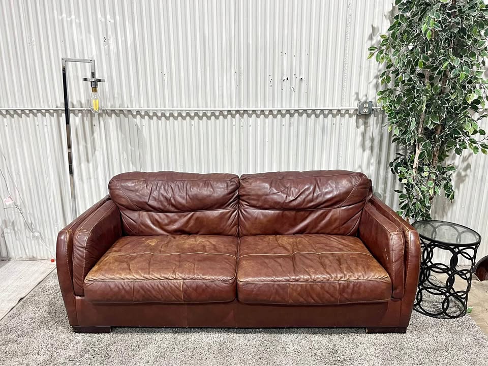 Ashley Furniture Genuine Leather Two Seat Sofa