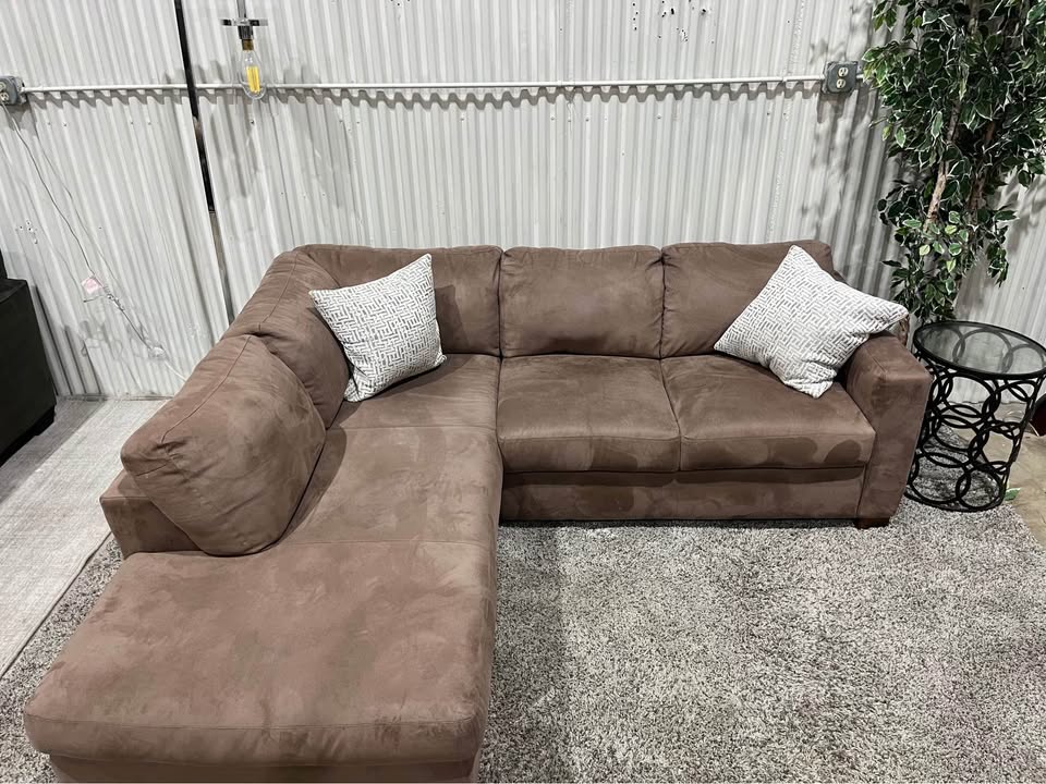 Brown Microfiber Sectional Sofa