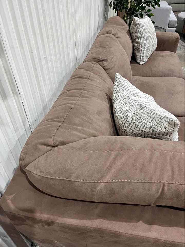 Brown Microfiber Sectional Sofa