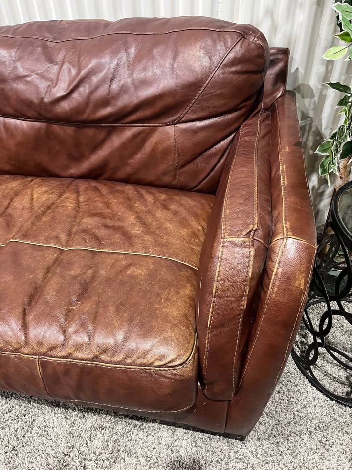 Ashley Furniture Genuine Leather Two Seat Sofa