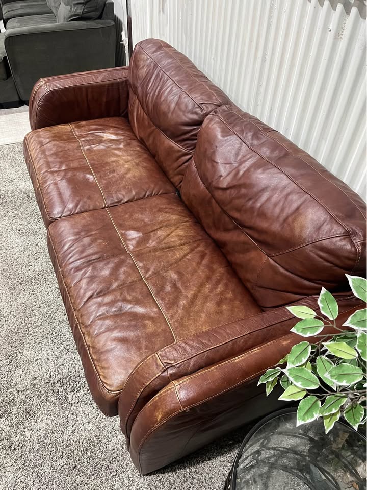 Ashley Furniture Genuine Leather Two Seat Sofa