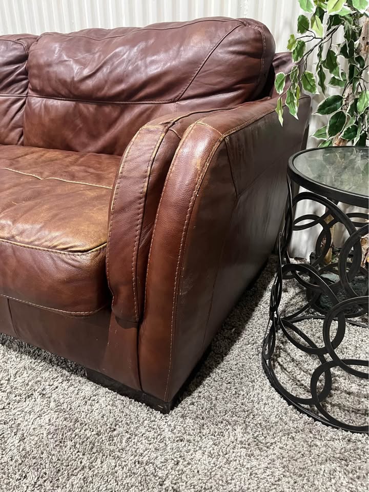 Ashley Furniture Genuine Leather Two Seat Sofa