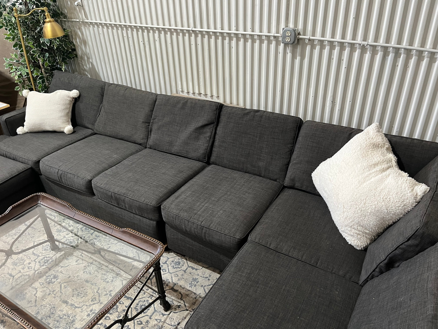Corner Sectional Sofa Couch - 4pcs - Ottoman/Chaise - Walter E. Smithe Brand