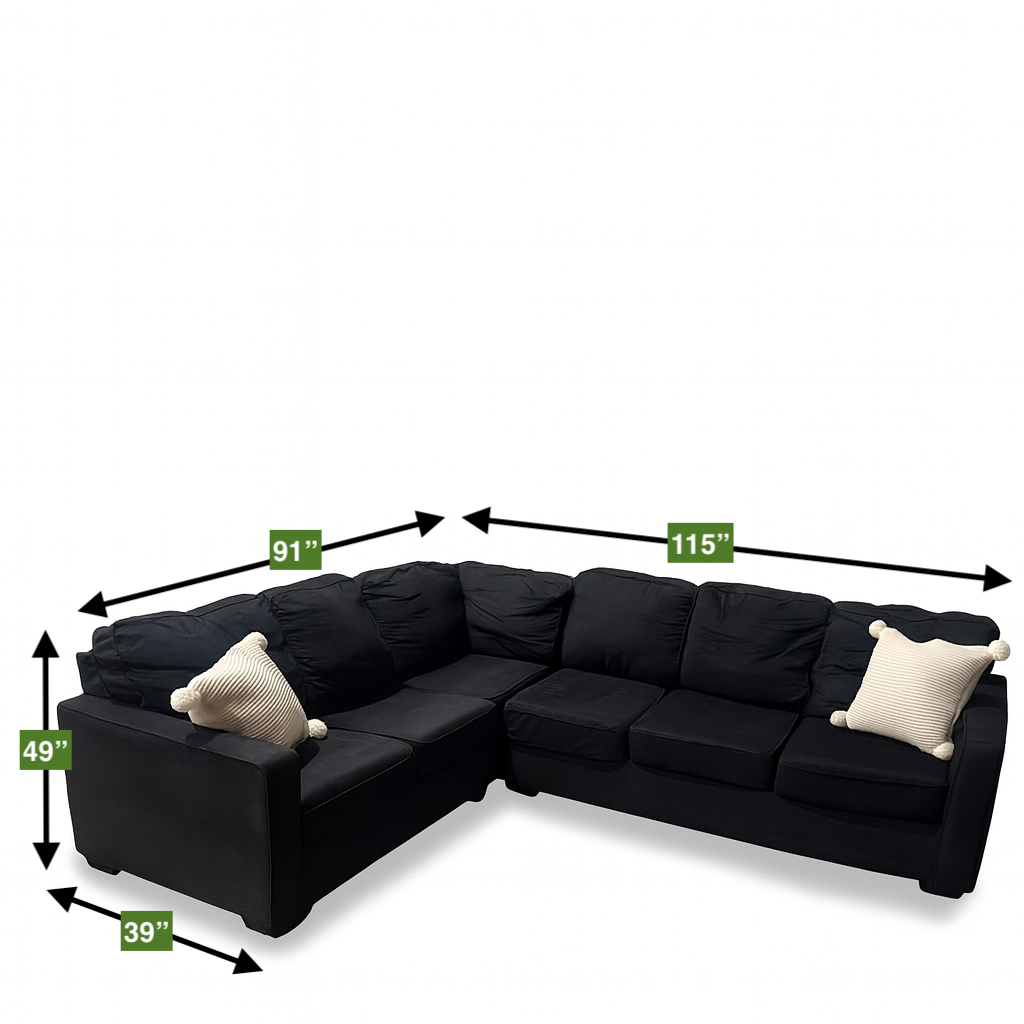 Ashley Furniture Dark Grey 3 Piece Sectional