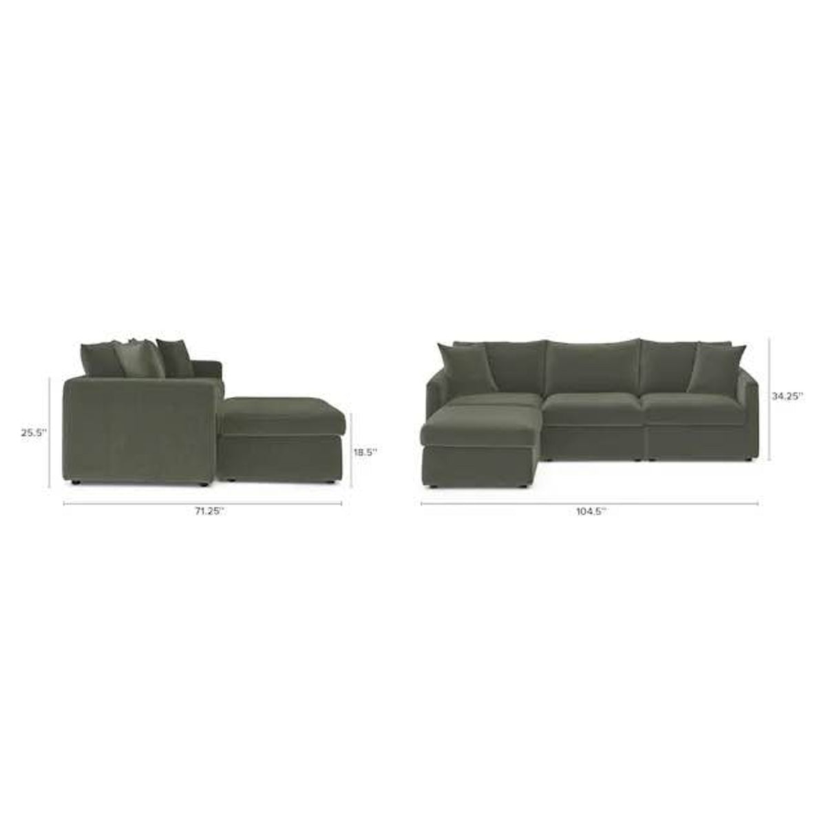 Article Lenae 104.5” Reversible Modular Sectional – Eleos Green | $1,949 Retail | Delivery Available