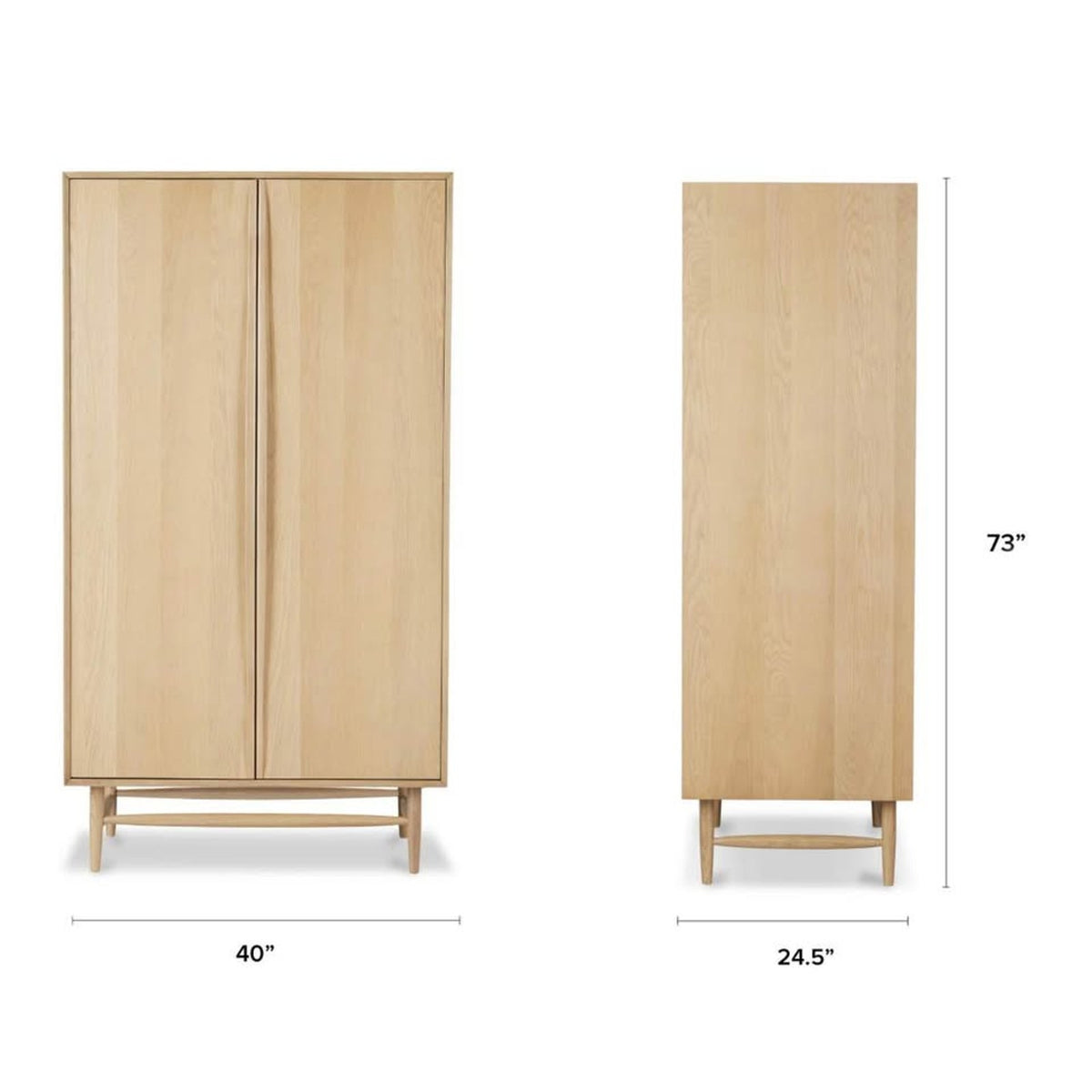 Article | Armoire Wardrobe | Lenia - White Oak | Delivery Available