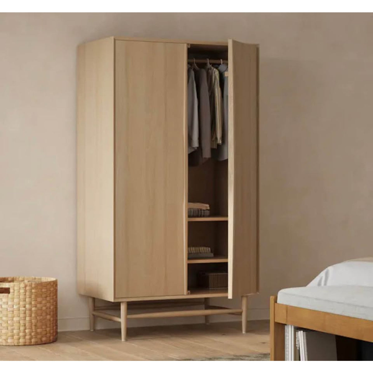 Article | Armoire Wardrobe | Lenia - White Oak | Delivery Available