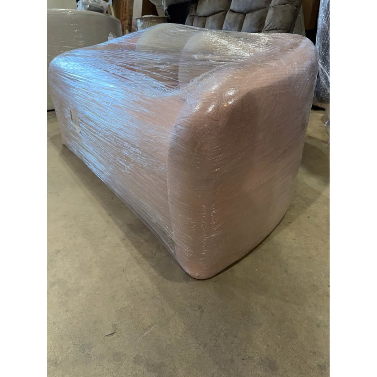 New 62” Curved Pink Teddy Bouclé Loveseat – $1,299 Retail – Delivery Available