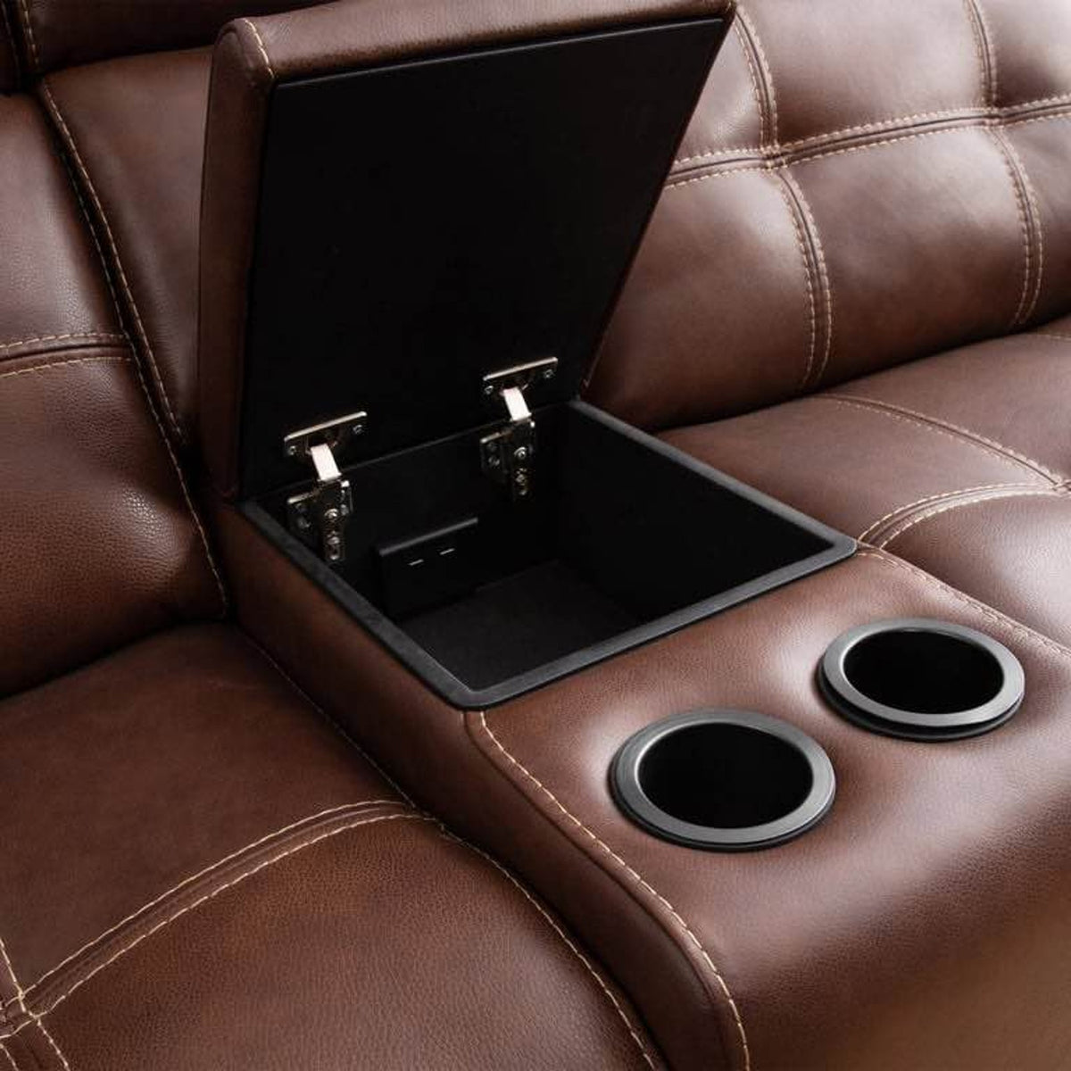 New open-box Concord Leather Reclining Sectional in Brown $3,499 Retail - Delivery Available