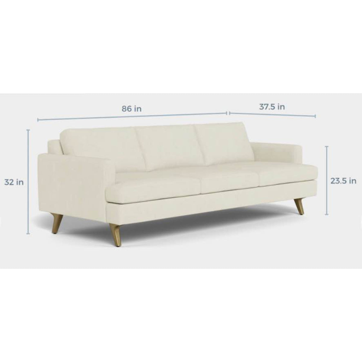 Albany Park Lido 86” Designer Sofa | Dune Performance Linen | Modern Neutral - Delivery Available