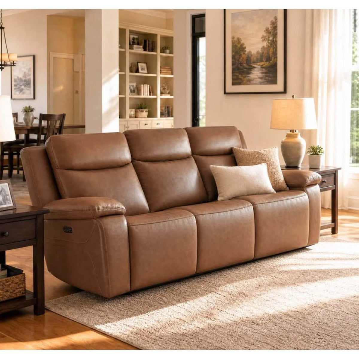 New 88” Genuine Leather Power Reclining Sofa – $1,360 Retail – Open Box – Delivery Available