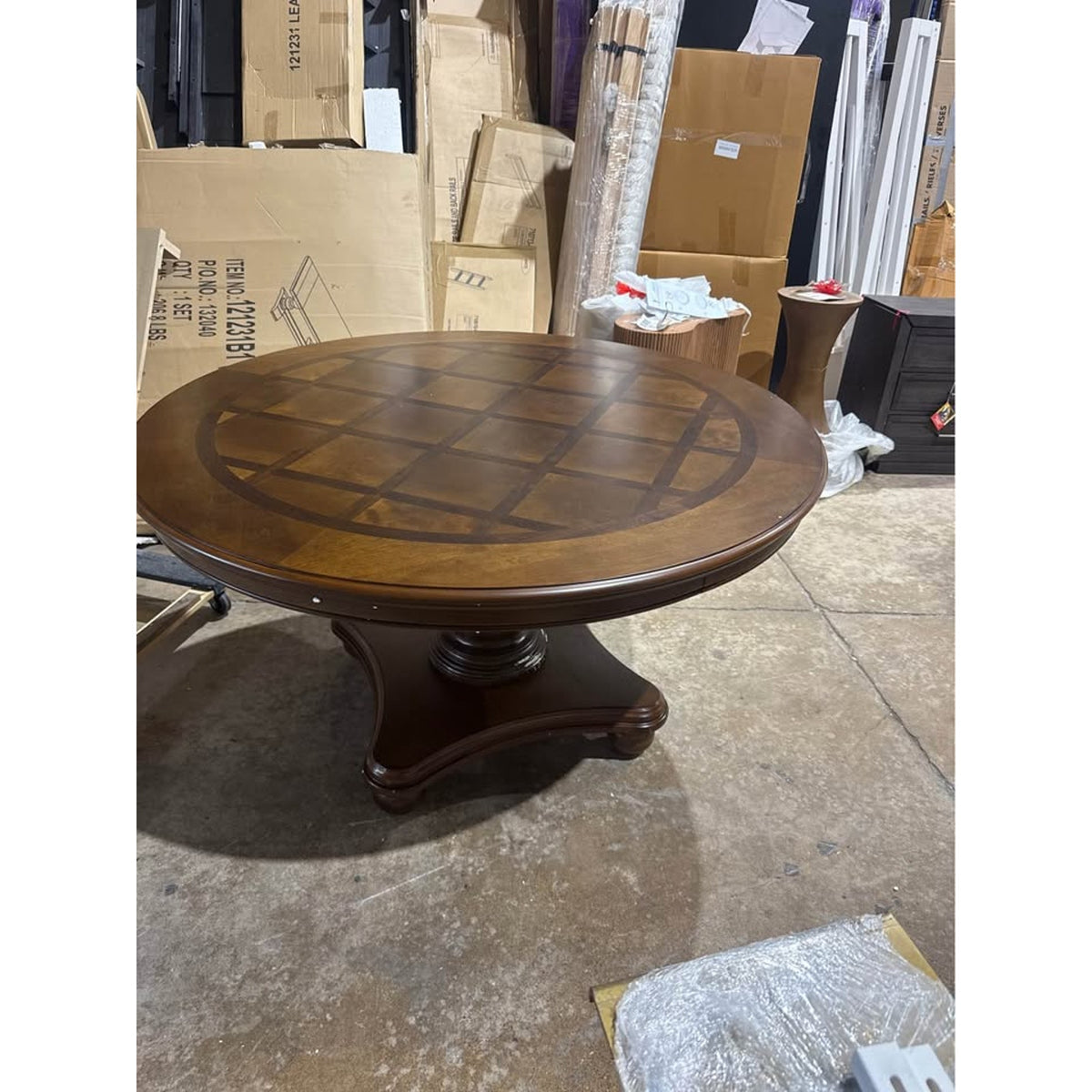 54” Round Pedestal Dining Table – Retail $790 – Delivery Available