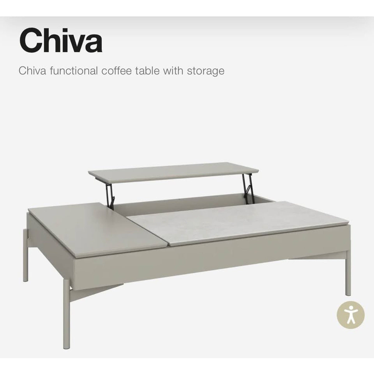 New BoConcept Chiva Coffee Table with Storage - Ash Ceramic & Gray - Delivery Available