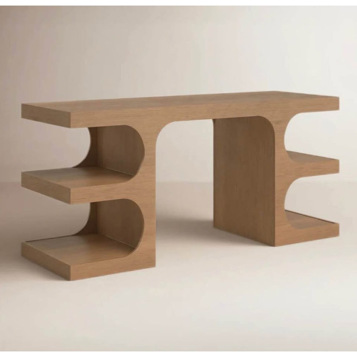 Solid Wood Writing Desk by Joss & Main Celie – Sculptural Modern Oak Desk - Delivery Available