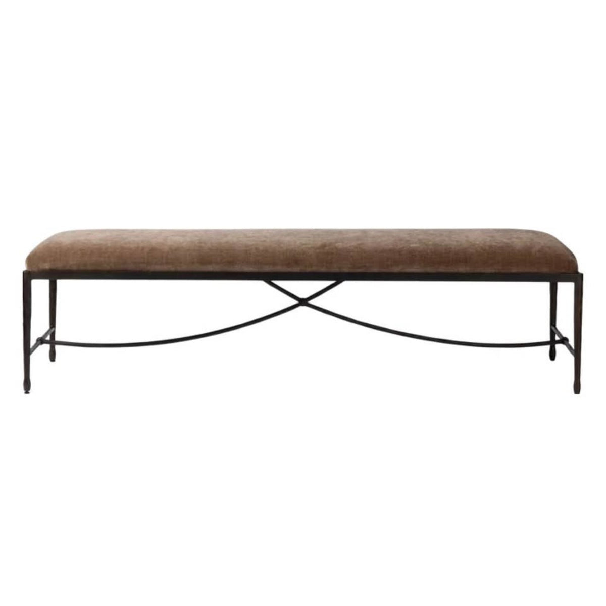 Four Hands Jade Upholstered Accent Bench – Altair Mushroom – New Open Box - Delivery Available