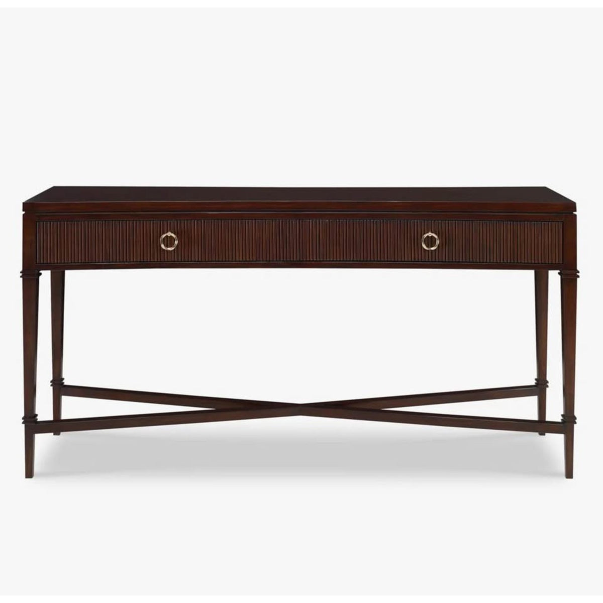 New Ambella Home Collection 60” Console Table - Walnut $3100 Retail “open box” Delivery Available