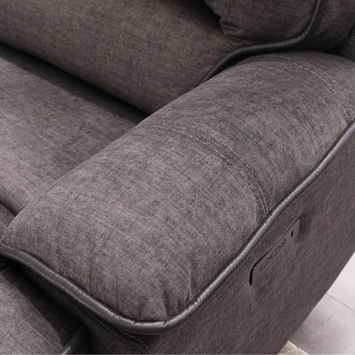Redding 6-Piece Fabric Power Reclining Sectional with Power Headrests – Gray Delivery Available