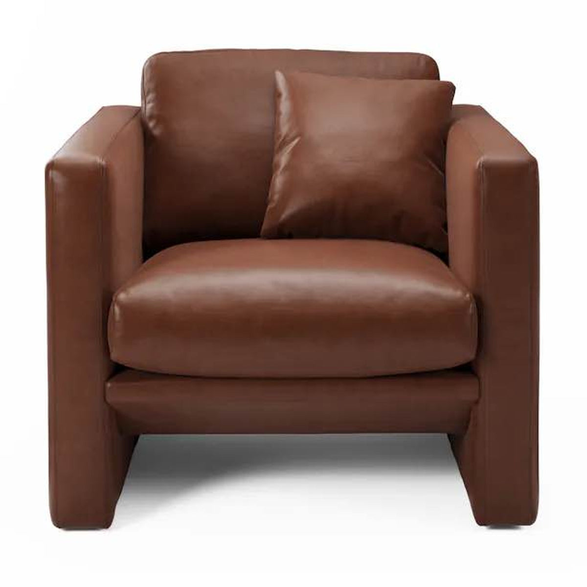 Article Roxwell Leather Lounge Chair + Ottoman – Taos Brown – $1,648 Retail – Open Box – Delivery