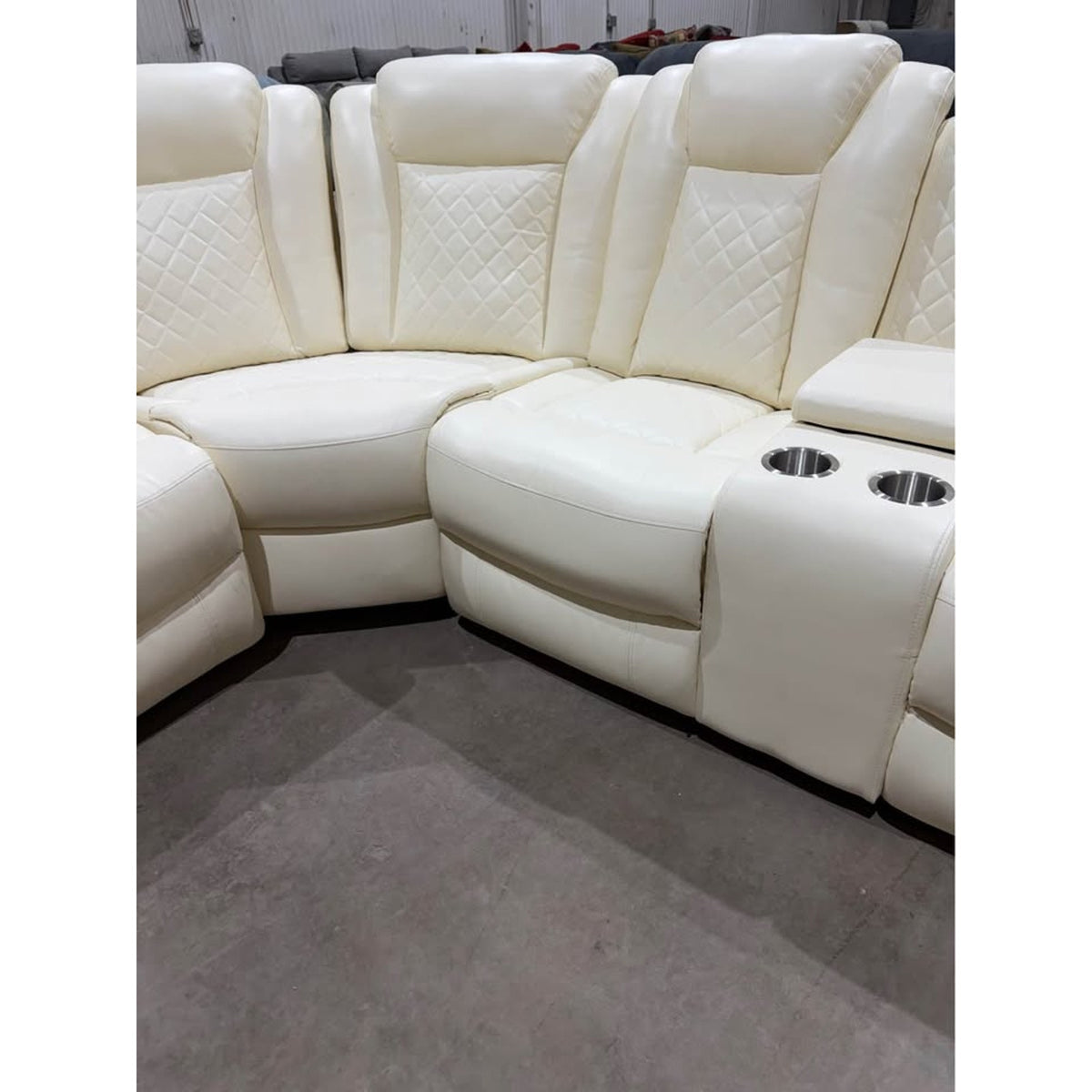 White Faux Leather Sectional Sofa Couch - 3pcs - Electric Recliners - New “open box” - Delivery Available