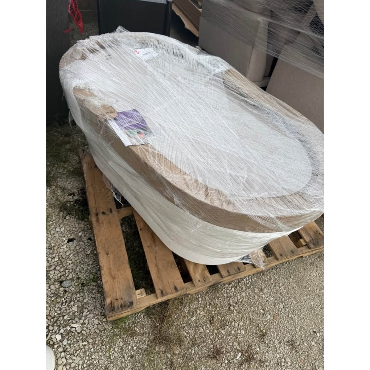 Clarke Lunar 60” Solid Surface Freestanding Soaking Tub – Retail $3,234 – Delivery Available
