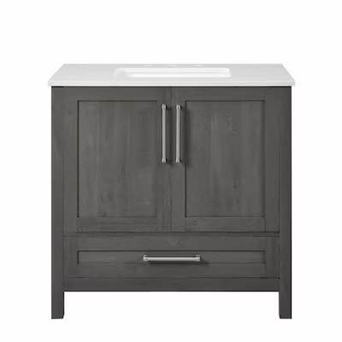 New 36” Grey Bathroom Vanity w/ White Stone Top – Open Box - Delivery Available