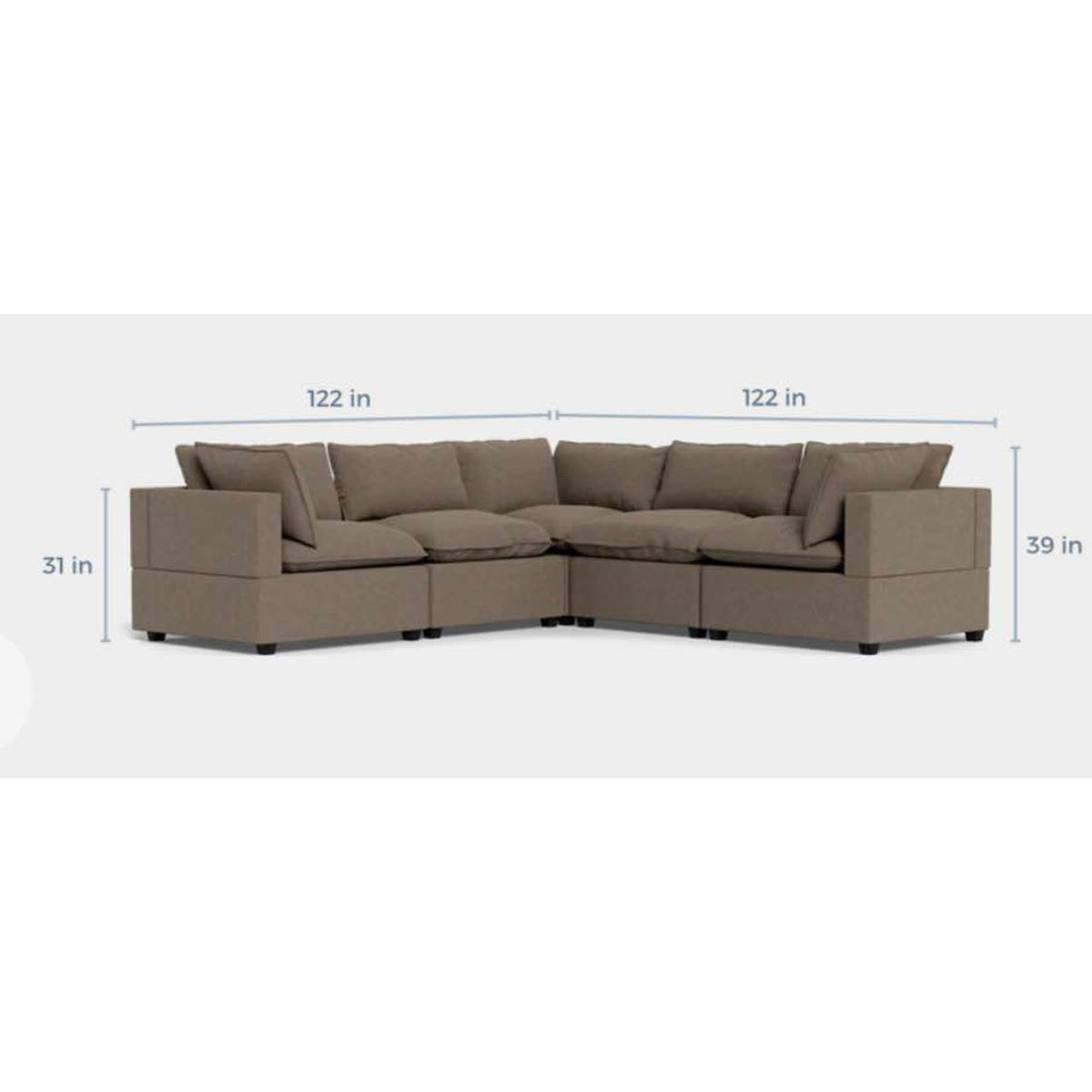 Albany Park Kova Pillow Cushion Corner Sectional | Hazelnut Bouclé Modular Sofa Delivery Available