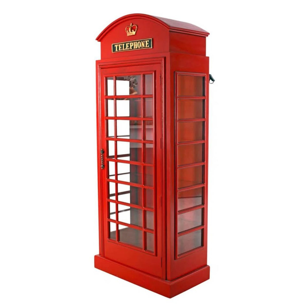 New British Telephone Booth Display Cabinet – $3,379 Retail “open box” Design Toscano Delivery Avail