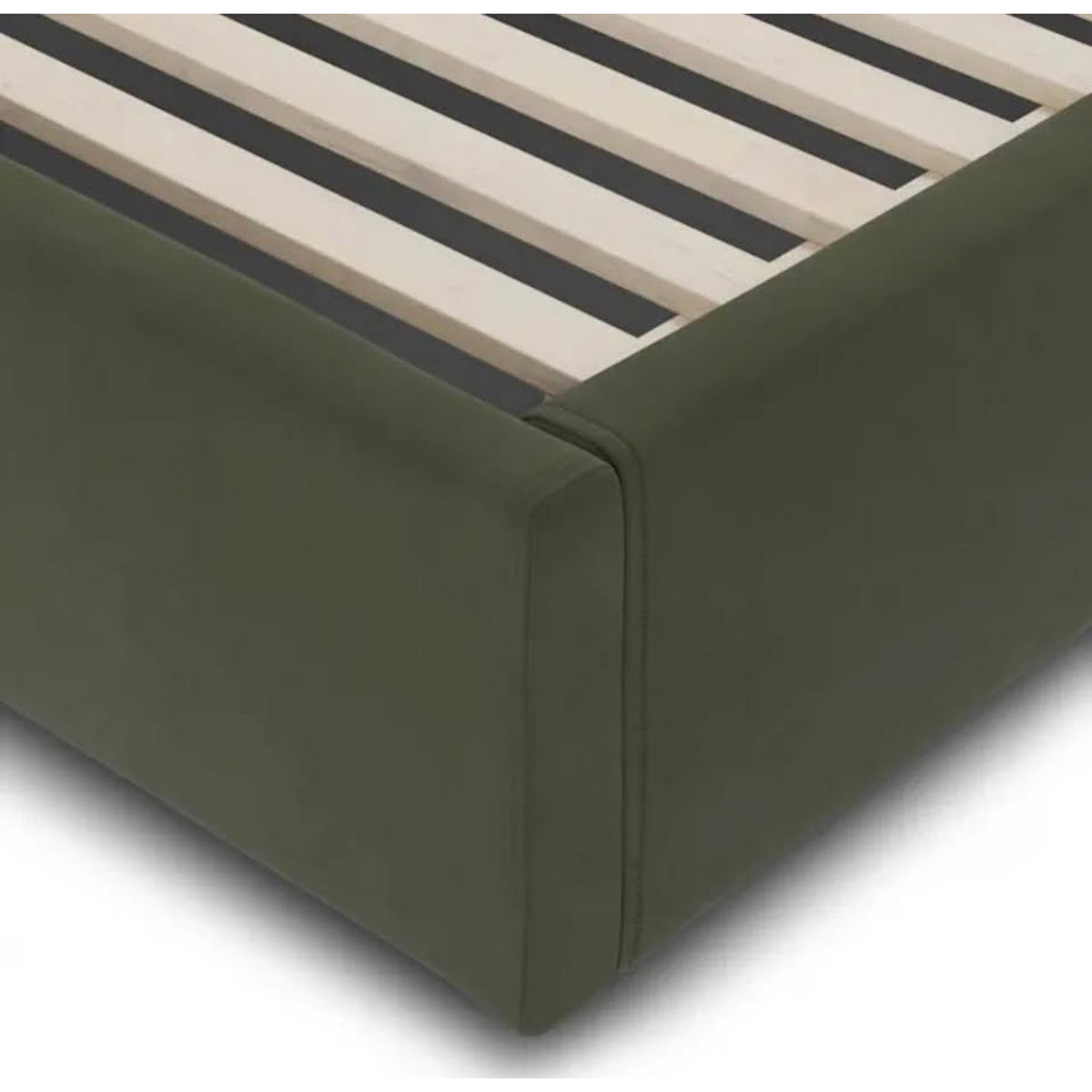 New Modern Green Velvet Queen Bed by Article Furniture – $1500 Retail “open box” Delivery Available