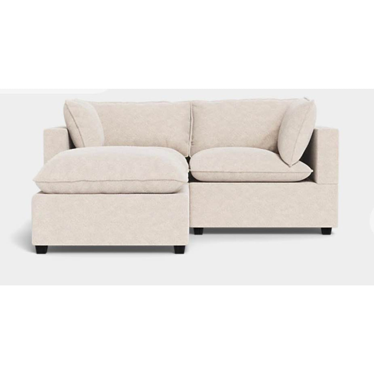 Albany Park Kova Pillow Cushion Sofa + Ottoman | Alabaster Performance Bouclé | 86” Delivery Avail