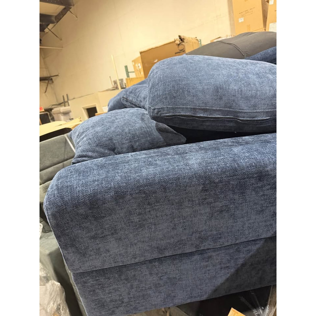 Latitude Run Worthland 8 Piece Modular Sectional Sofa Dark Blue Chenille Cloud Couch Deep Seat 143”