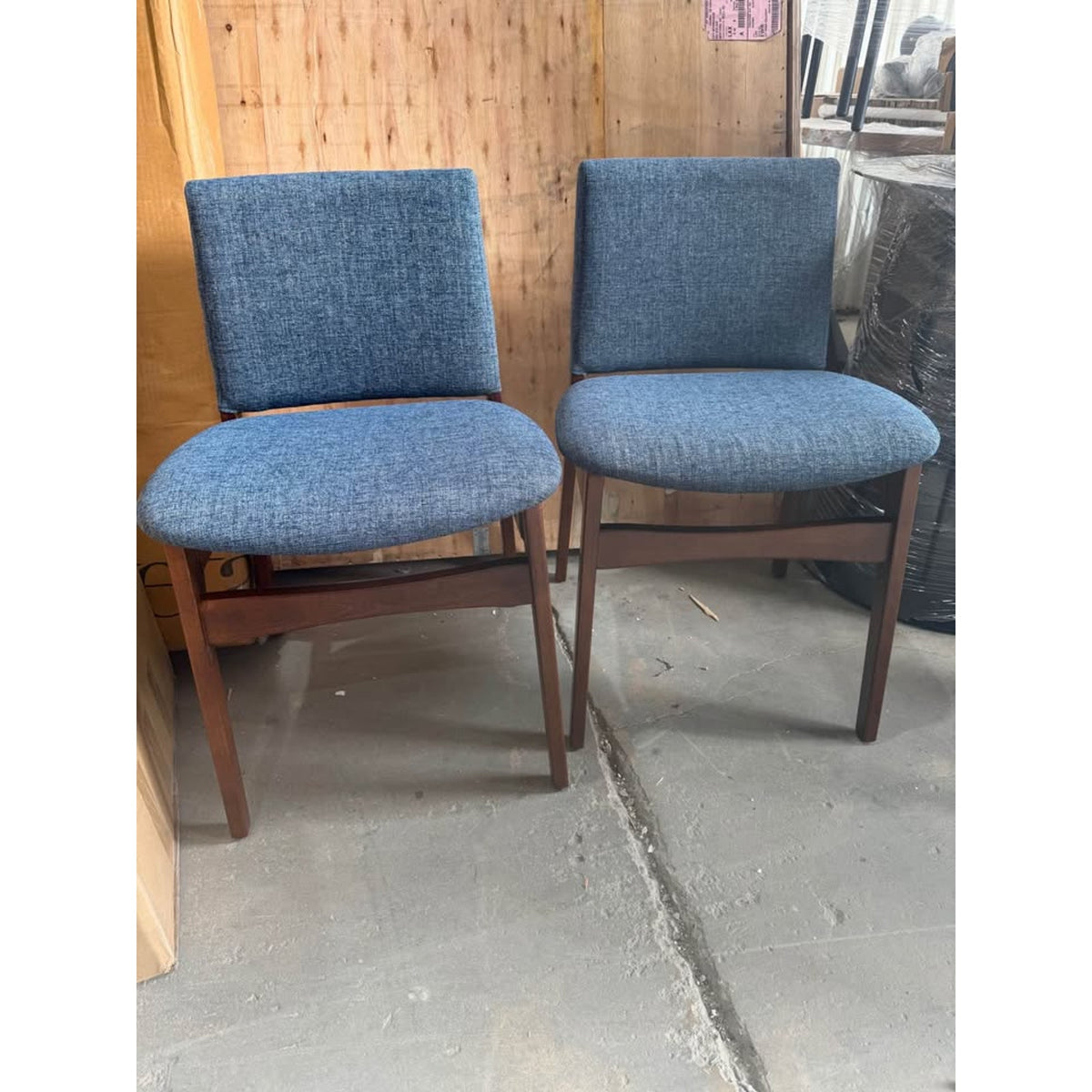 Article Nosh Dining Chairs – Walnut & Denim Blue