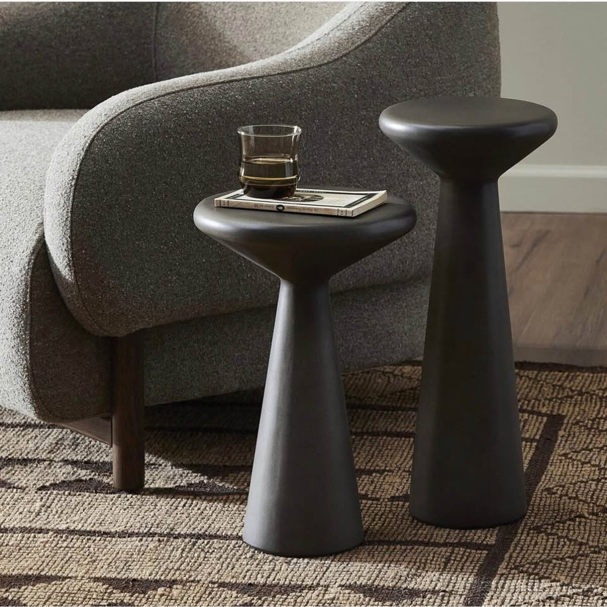 Four Hands Ravine Concrete Accent Tables (Set of 2) | New In Box | Designer Piece Delivery Available