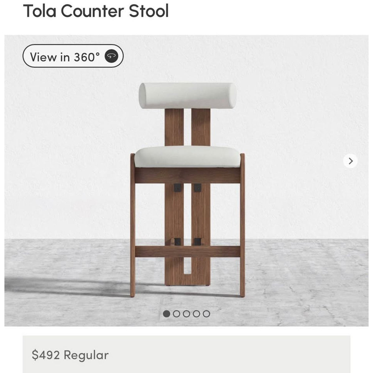 Rove Concepts Tola Counter Stool
Retail $492 each (2 Available) Delivery Available