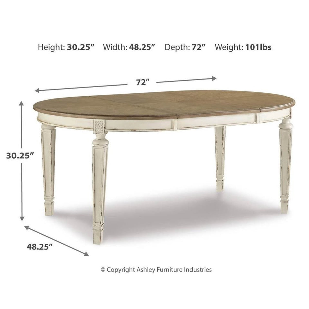 New Ashley Realyn Extendable Dining Table | 48”-72” Round to Oval | Delivery Available