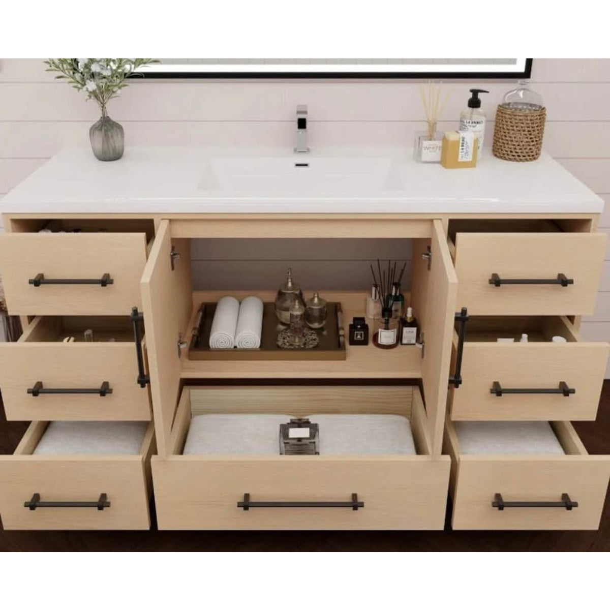 New 59” Oak Bathroom Vanity – $1,929 Retail – Open Box – Delivery Available
